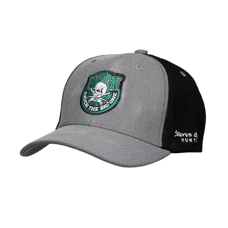 Madcat Skull Badge Cap grey Melange