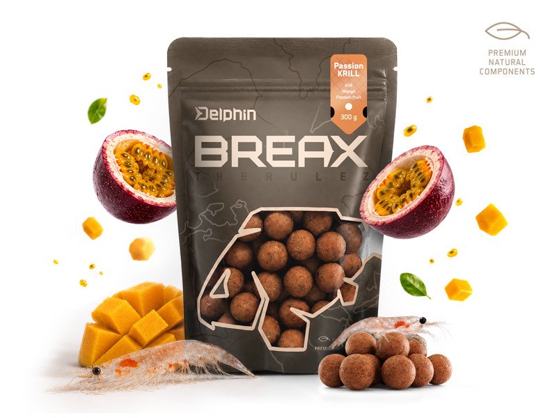 Boilies Delphin BreaX / PassionKRILL Pakuotė 300gr. Dydis 20mm.