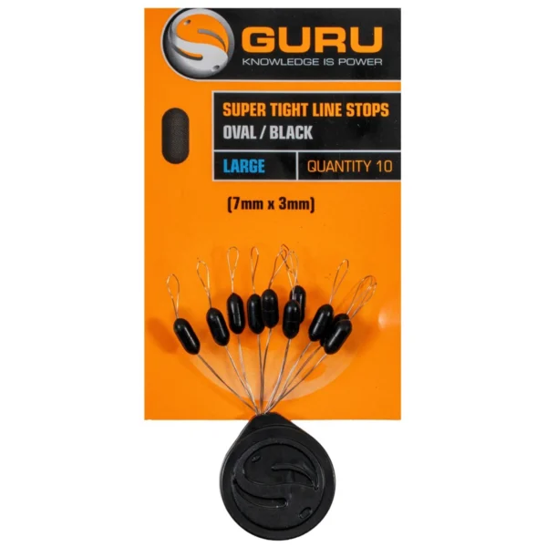 Guru Super Tight line Stops Oval Black